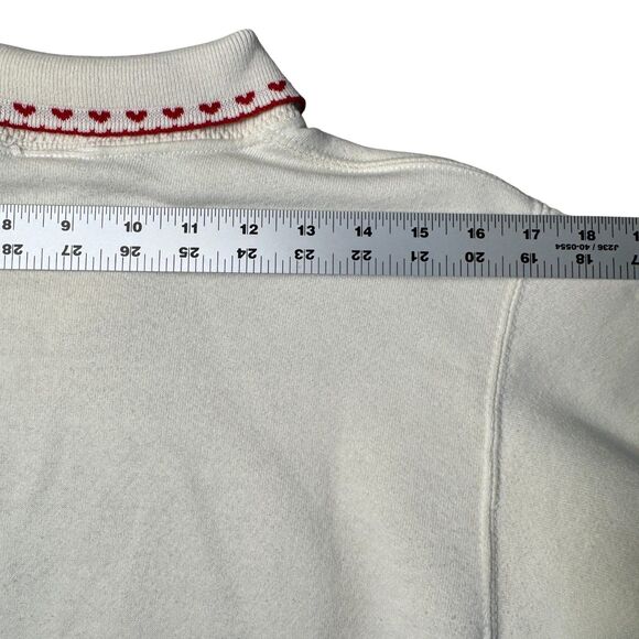 Valerie Sockwell Folk Art Christmas Cream Shirt Womens Small Embroidered Vintage - Picture 6 of 14